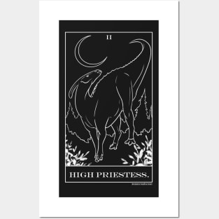 High Priestess Dinosaur Parasaurolophus Tarot Posters and Art